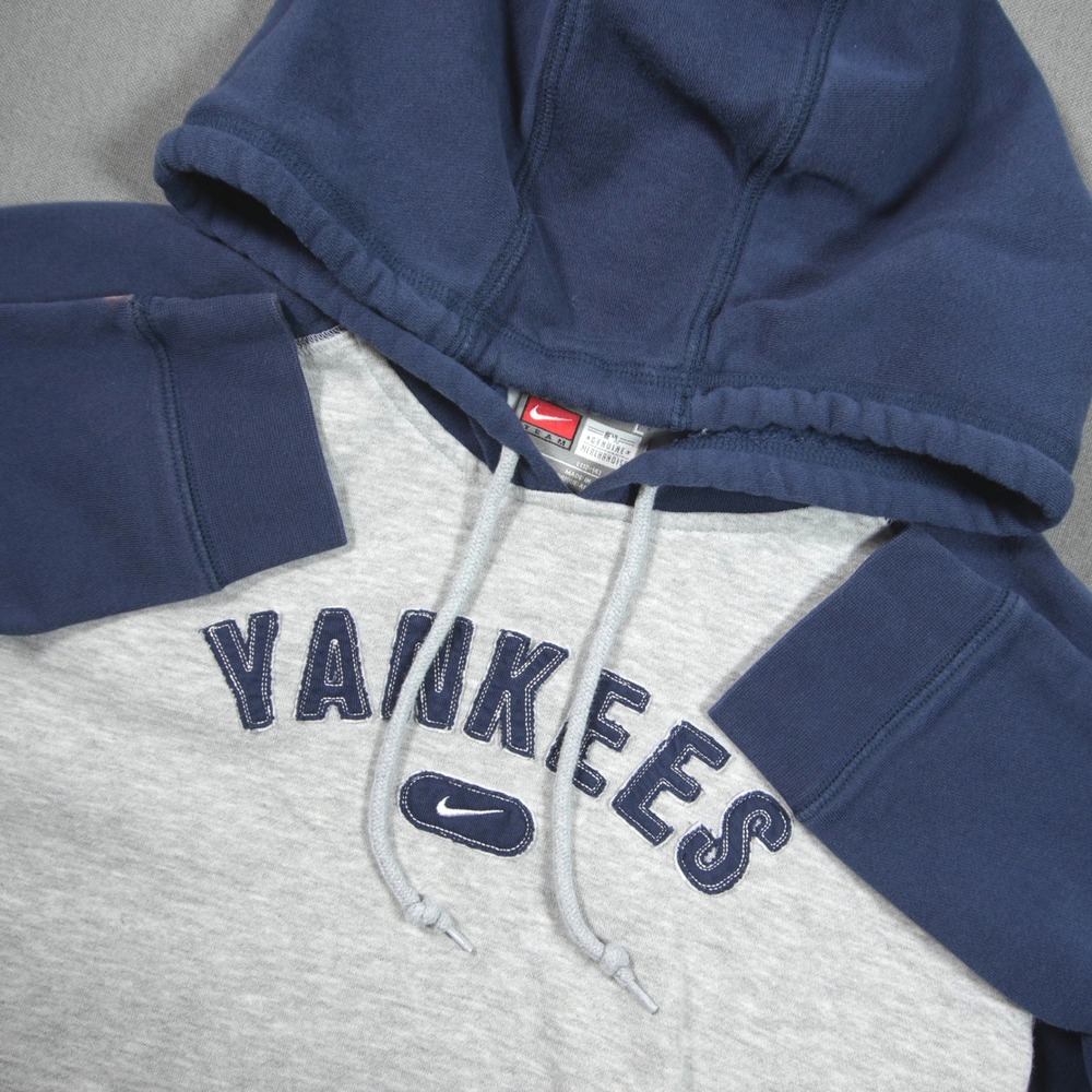 Vintage Y2K New York Yankees Nike MLB Raglan Fleece Boy Pullover Hoodie L Skate